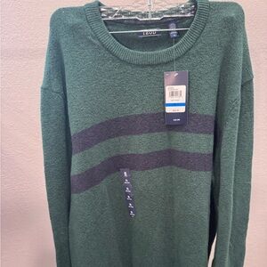 Izod Rain Forest Sweater with Dark Stripes